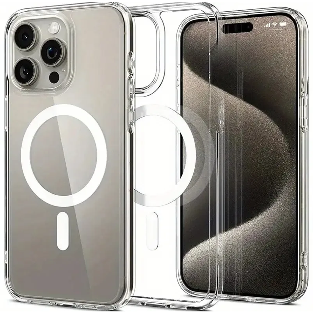 Apple - iPhone 16 Pro Max Şeffaf Magsafe Silikon Kılıf (Kablosuz Şarj Destekli) - Şeffaf