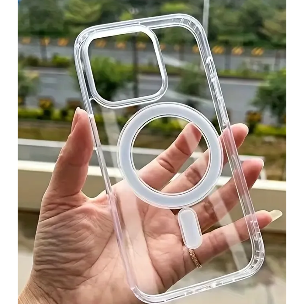 Apple - iPhone 16 Pro Max Şeffaf Magsafe Silikon Kılıf (Kablosuz Şarj Destekli) - Şeffaf