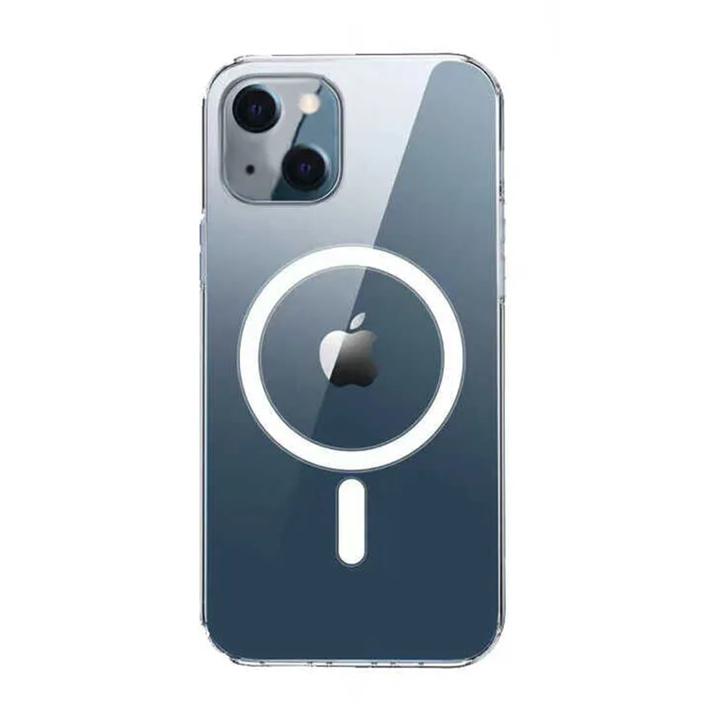 Apple - iPhone 13 Şeffaf Magsafe Silikon Kılıf (Kablosuz Şarj Destekli) - Şeffaf