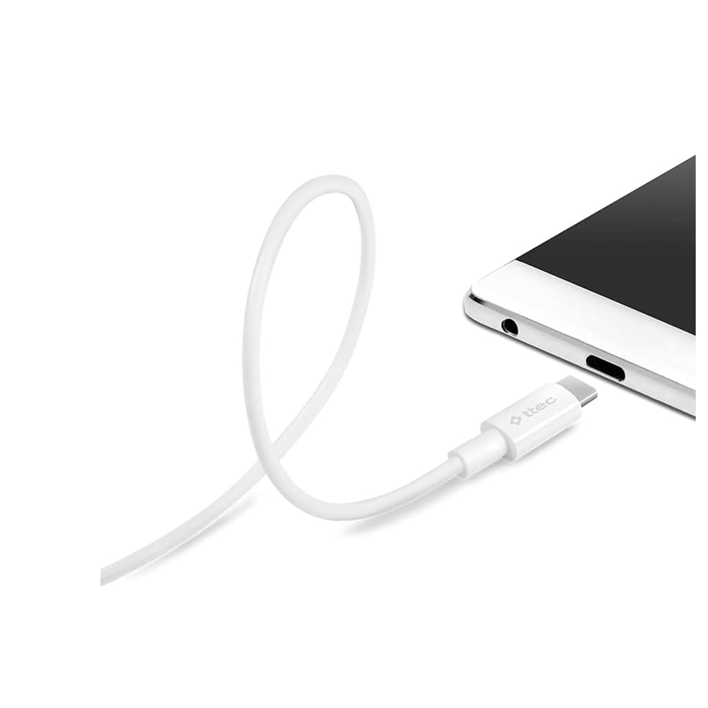 ttec USB-C - USB-C 120cm 60W PD/QC Hızlı Şarj/Data Kablosu Beyaz