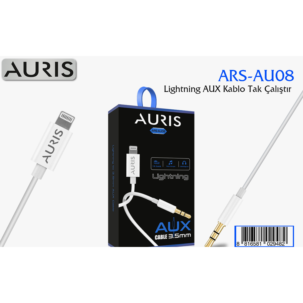 AU08 Lightning Aux Kablo