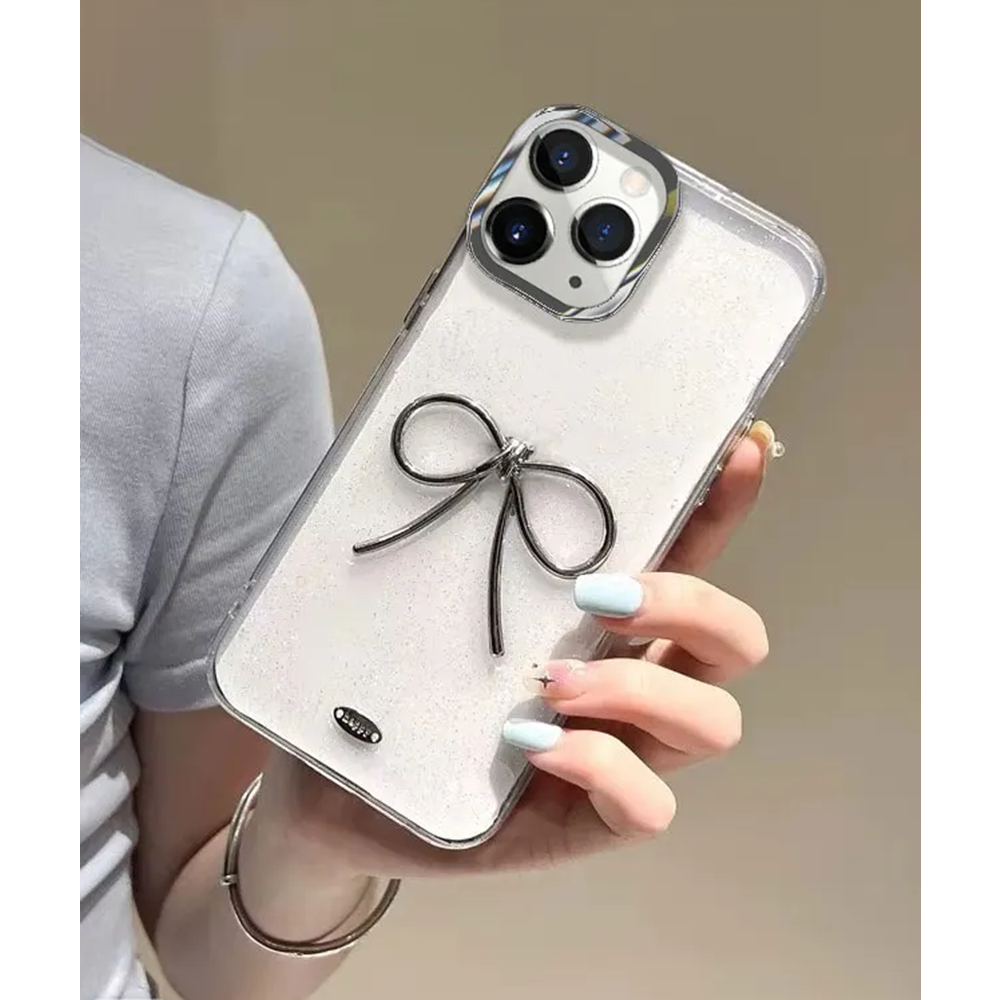 Apple - iPhone 15 Pro Max Zebana Bow Silikon Kılıf - Şeffaf