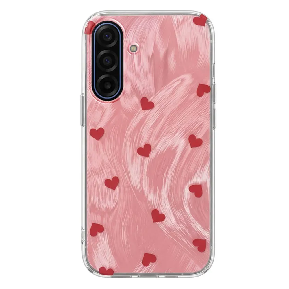 Samsung - Galaxy A17 Zebana Pink Heart Silikon Kılıf