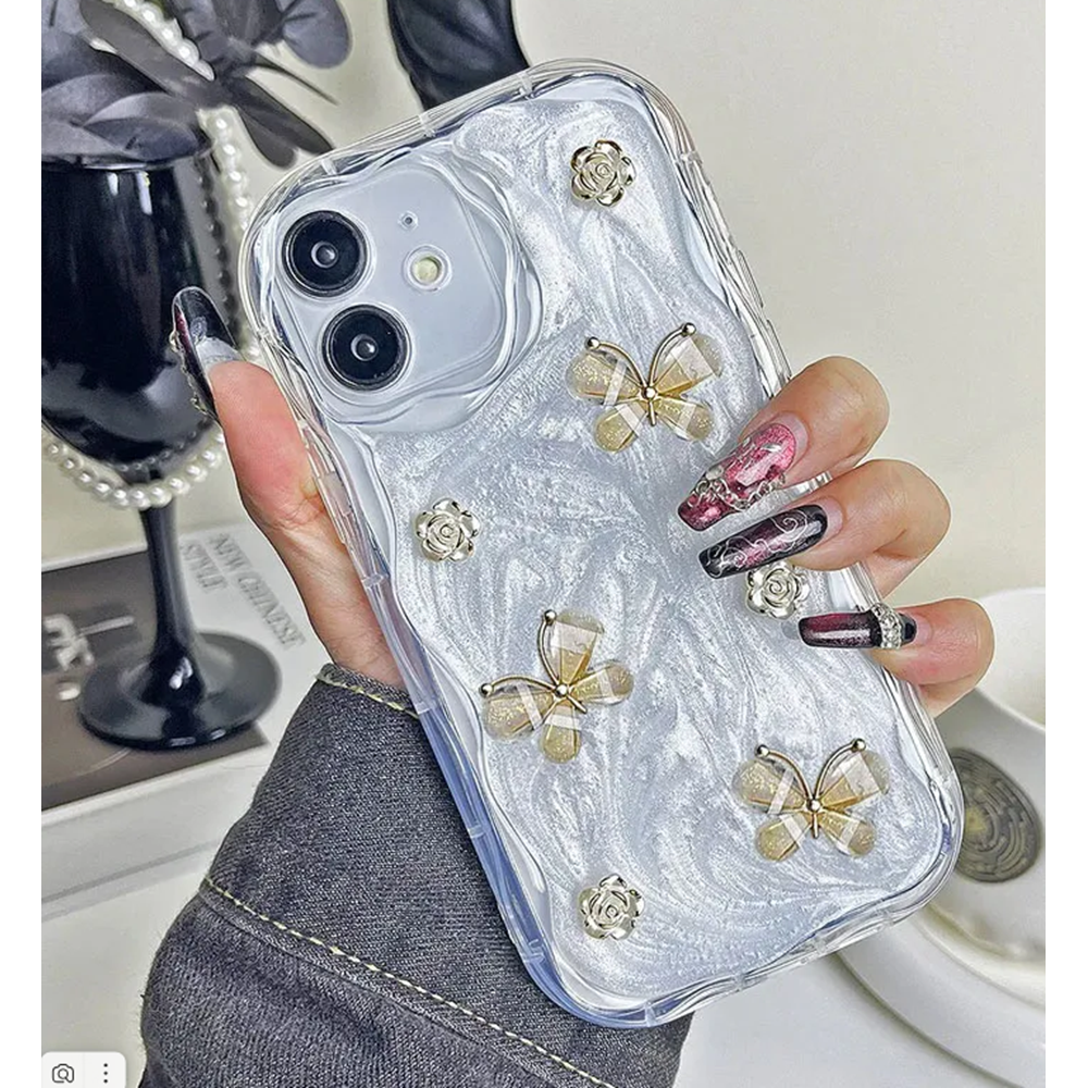 Apple - iPhone 11 Zebana Floral Silikon Kılıf - Gold