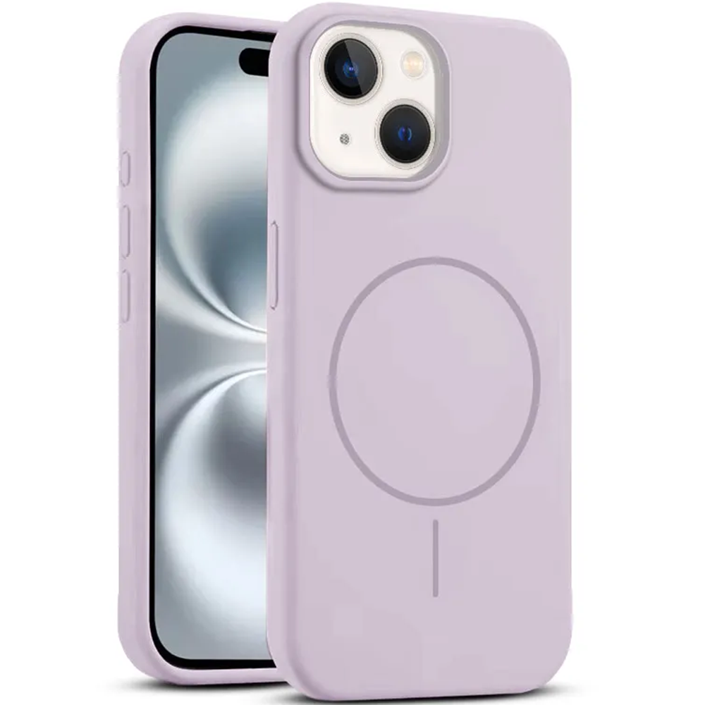 Apple - iPhone 14 Zebana Liquid Soft Silikon Kılıf (Kablosuz Şarj Destekli) - Lila