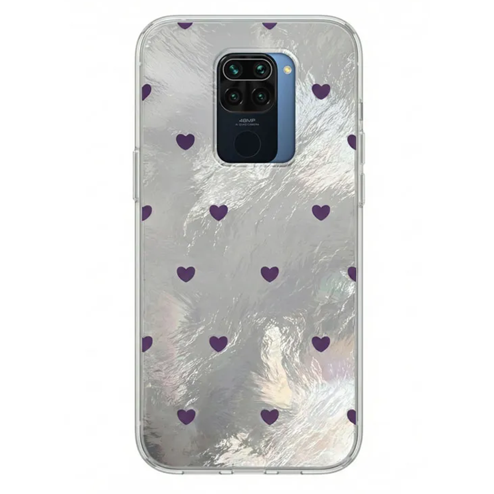 Xiaomi - Redmi Note 9 Zebana Pink Heart Silikon Kılıf - Kırmızı