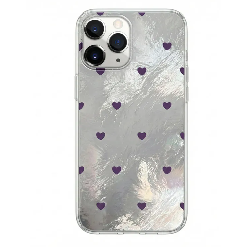Apple - iPhone 15 Pro Max Zebana Pink Heart Silikon Kılıf