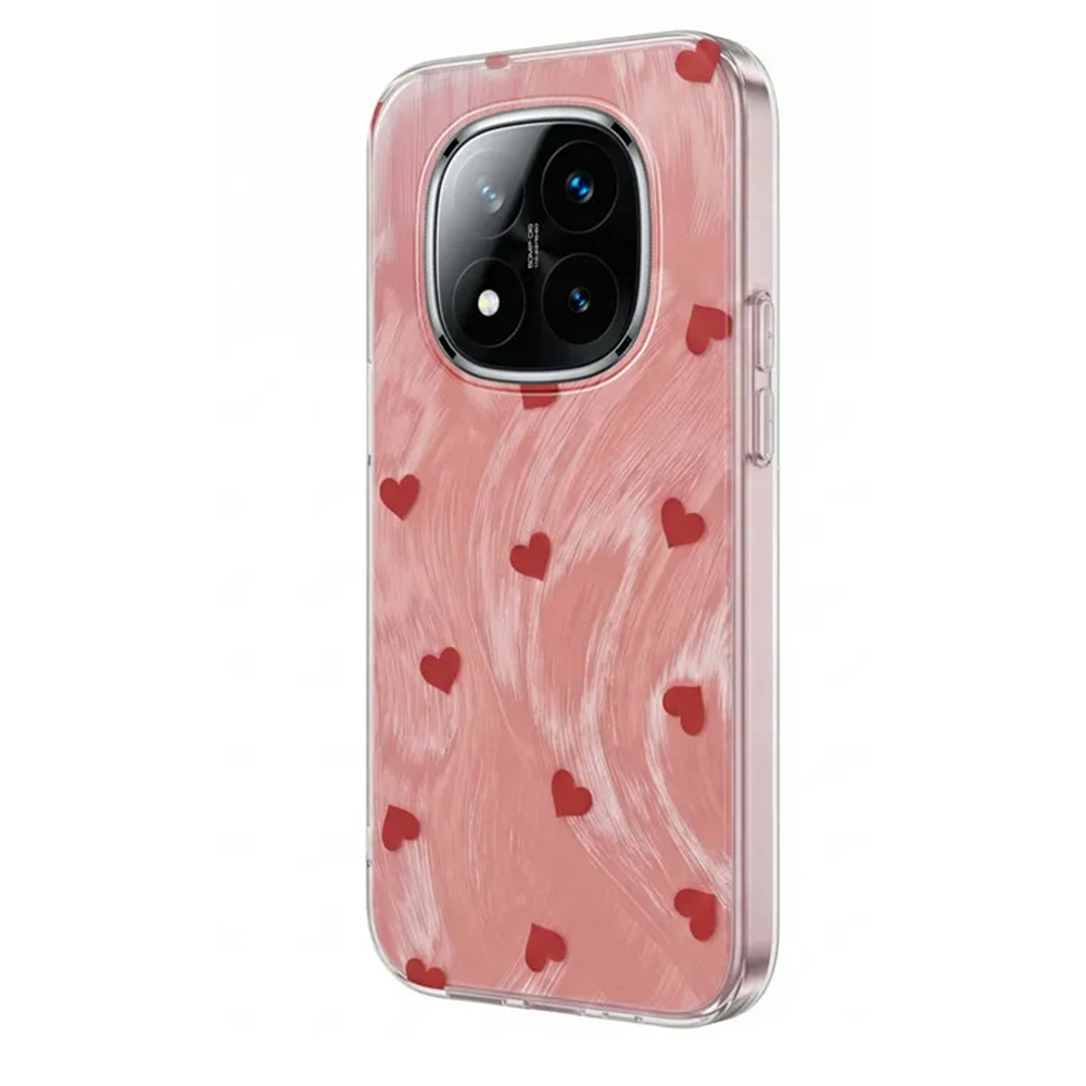 Xiaomi - Redmi Note 14 Pro Plus 5G Zebana Pink Heart Silikon Kılıf