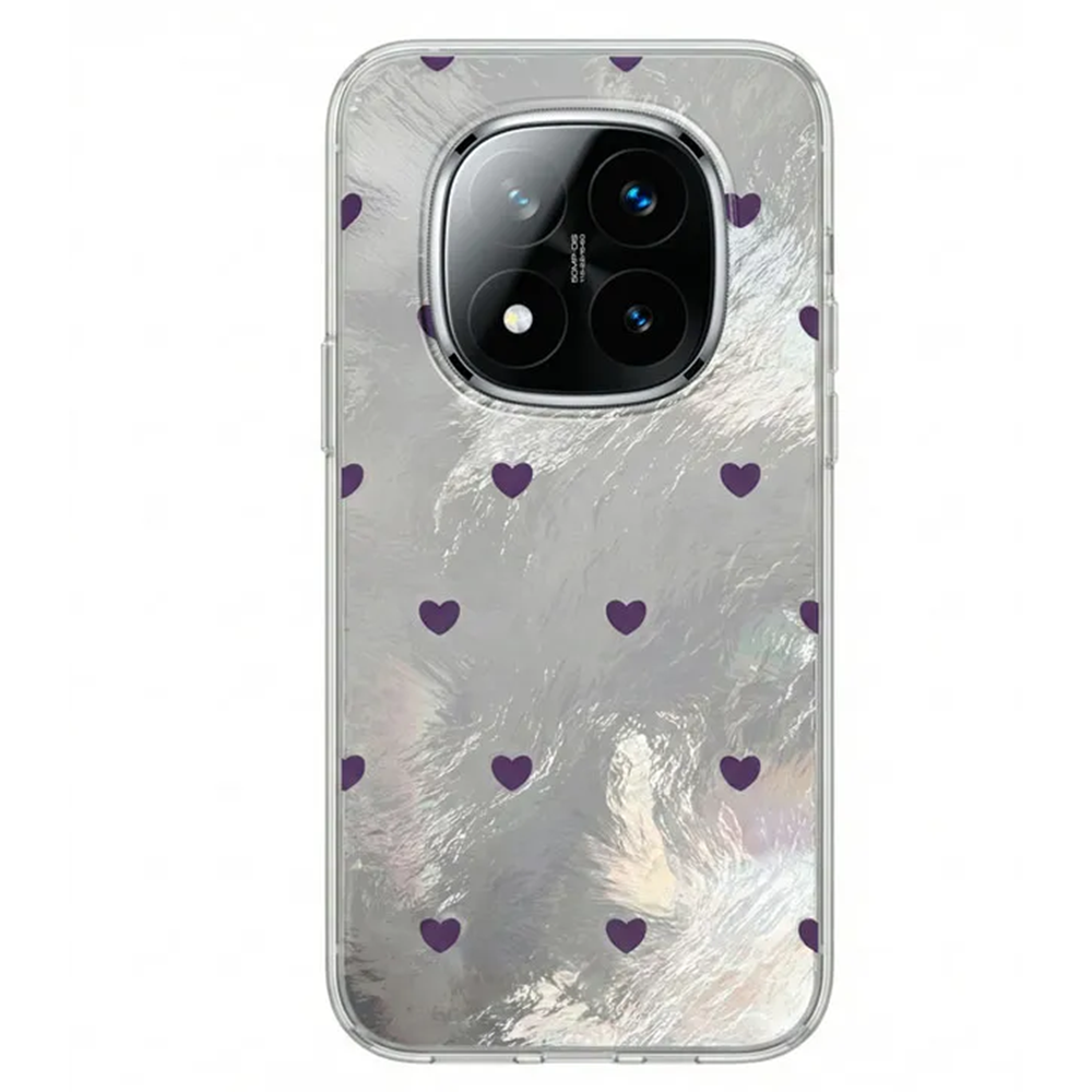 Xiaomi - Redmi Note 14 Pro Plus 5G Zebana Pink Heart Silikon Kılıf