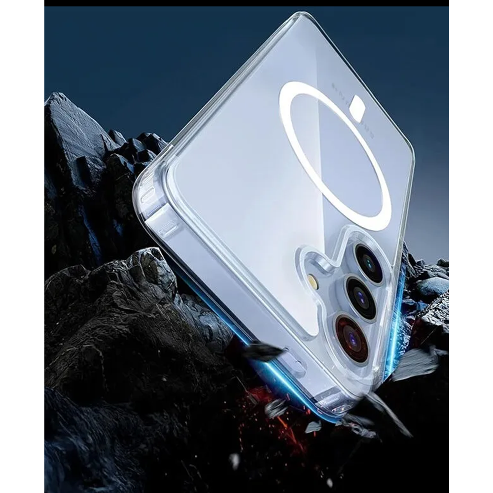 Samsung - Galaxy A17 Şeffaf Magsafe Silikon Kılıf (Kablosuz Şarj Destekli) - Şeffaf