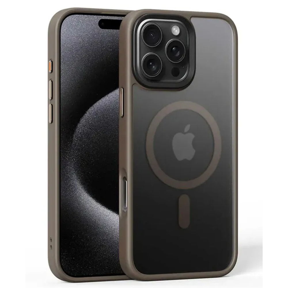 Apple - iPhone 16 Pro Max Zebana Fros Silikon Kılıf (Kablosuz Şarj Destekli) - Desert Titanyum