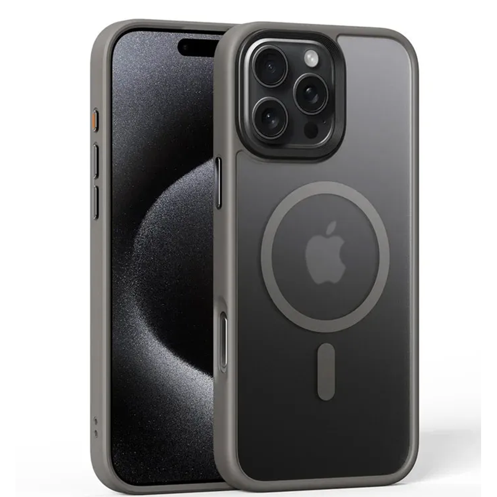 Apple - iPhone 16 Pro Max Zebana Fros Silikon Kılıf (Kablosuz Şarj Destekli) - Desert Titanyum