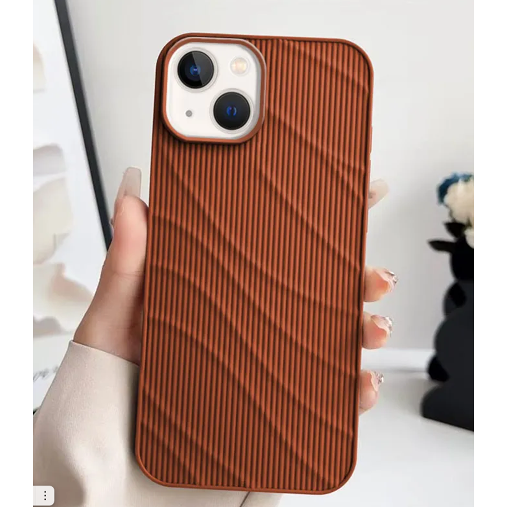 Apple - iPhone 14 Zebana Fine-Line Silikon Kılıf - Desert Titanyum