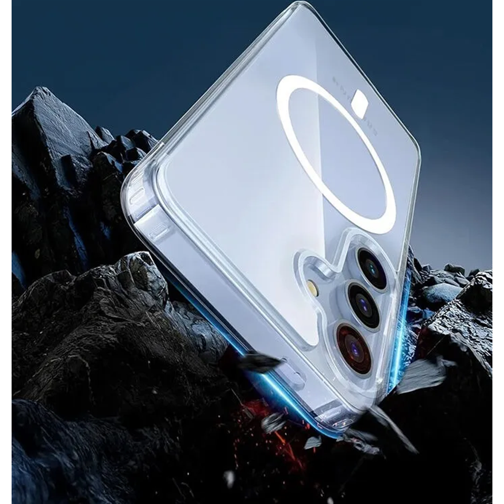 Samsung - Galaxy A36 Şeffaf Magsafe Silikon Kılıf (Kablosuz Şarj Destekli) - Şeffaf