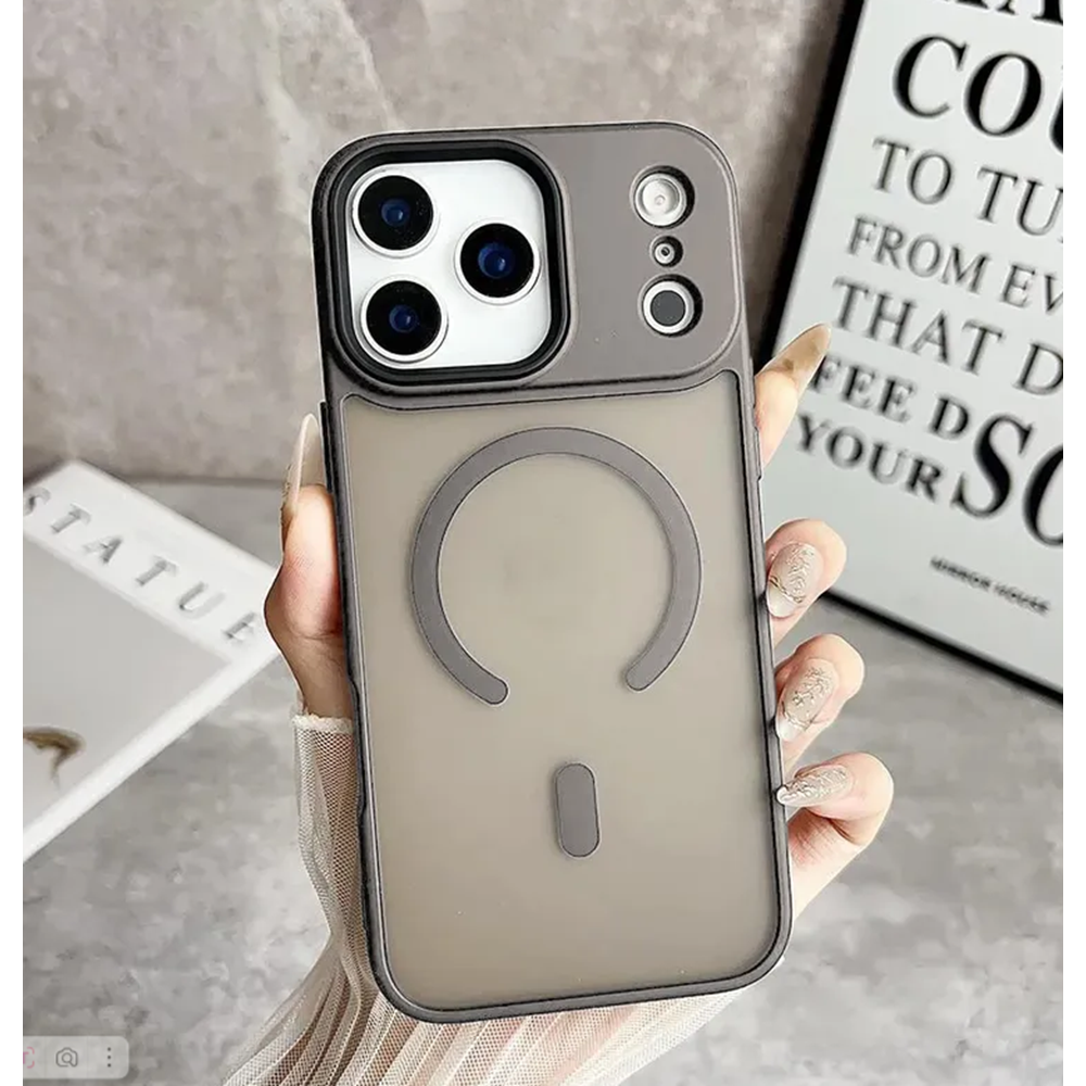 Apple - iPhone 17 Pro Zebana Fros Silikon Kılıf (Kablosuz Şarj Destekli) - Desert Titanyum