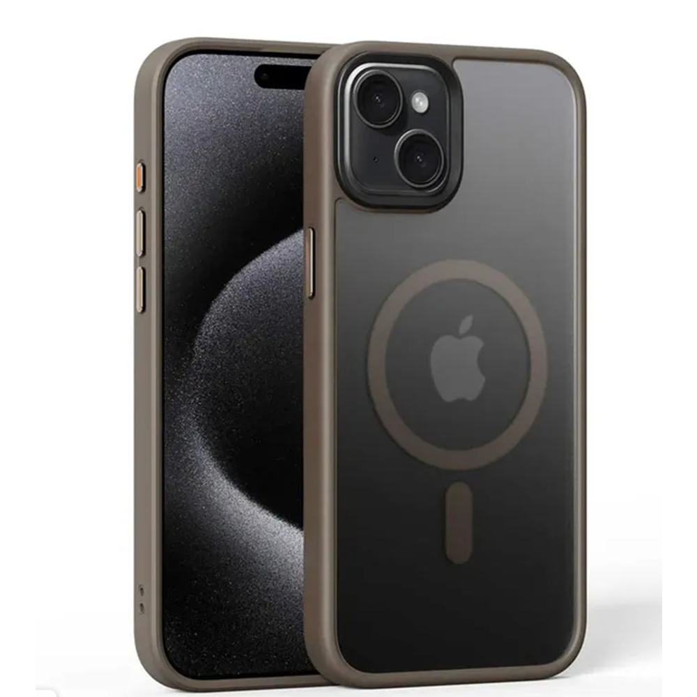 Apple - iPhone 14 Zebana Fros Silikon Kılıf (Kablosuz Şarj Destekli) - Desert Titanyum