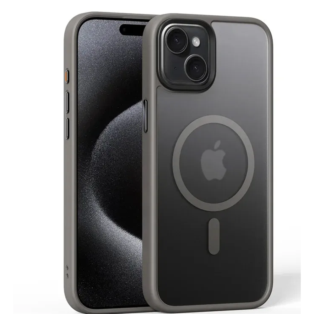 Apple - iPhone 14 Zebana Fros Silikon Kılıf (Kablosuz Şarj Destekli) - Desert Titanyum