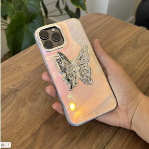 Apple - iPhone 11 Zebana Standlı Kelebek Silikon Kılıf