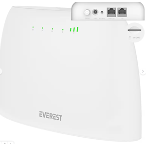 Everest EWR-4G03 4G LTE Wi-Fi Router SIM Kart Girişli 300 Mbps 2.4Ghz WAN/LAN Portlu Kablosuz Yönlen