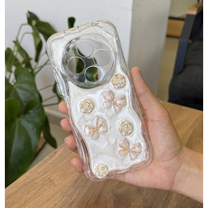 Xiaomi - Redmi 14C Zebana Floral Silikon Kılıf - Gold