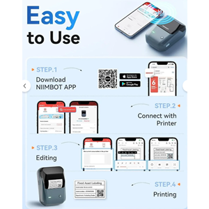 rendySell NIIMBOT B1 Etiket Makinesi, Otomatik Tanımlamalı Bluetooth Taşınabilir Etiket Yazıcısı, O