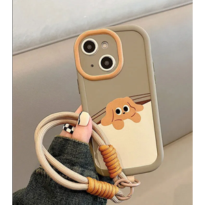 Apple - iPhone 13 Zebana El Bilekli Cat and Puppy Silikon Kılıf -