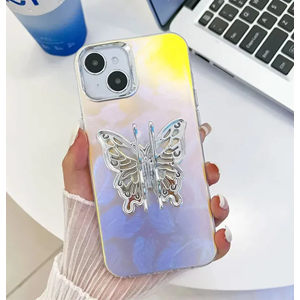 Apple - iPhone 13 Zebana Standlı Kelebek Silikon Kılıf