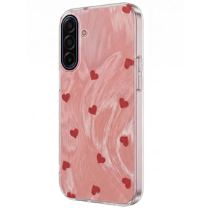 Samsung - Galaxy A17 Zebana Pink Heart Silikon Kılıf