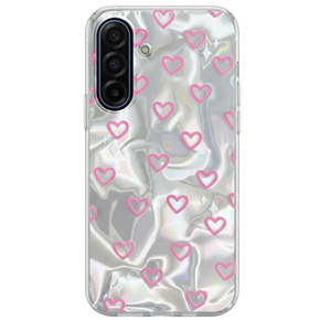 Samsung - Galaxy A17 Zebana Pink Heart Silikon Kılıf