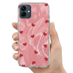 Samsung - Galaxy A06 Zebana Pink Heart Silikon Kılıf