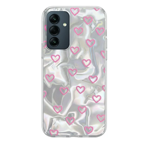 Samsung - Galaxy A16 Zebana Pink Heart Silikon Kılıf