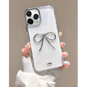 Apple - iPhone 16 Pro Zebana Bow Silikon Kılıf - Şeffaf