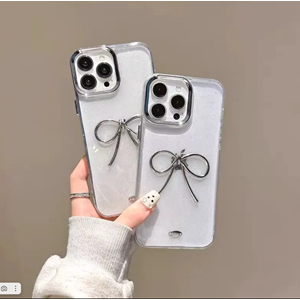 Apple - iPhone 16 Pro Zebana Bow Silikon Kılıf - Şeffaf