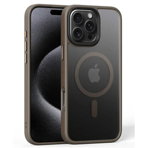 Apple - iPhone 16 Pro Max Zebana Fros Silikon Kılıf (Kablosuz Şarj Destekli) - Desert Titanyum