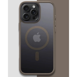 Apple - iPhone 16 Pro Max Zebana Fros Silikon Kılıf (Kablosuz Şarj Destekli) - Desert Titanyum