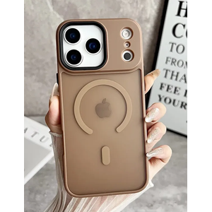 Apple - iPhone 17 Pro Zebana Fros Silikon Kılıf (Kablosuz Şarj Destekli) - Desert Titanyum