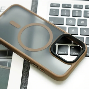 Apple - iPhone 14 Zebana Fros Silikon Kılıf (Kablosuz Şarj Destekli) - Desert Titanyum