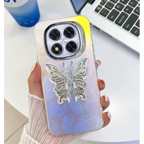 Xiaomi - Redmi Note 14 Pro 5G Zebana Standlı Kelebek Silikon Kılıf