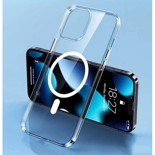 Apple - iPhone 13 Şeffaf Magsafe Silikon Kılıf (Kablosuz Şarj Destekli) - Şeffaf