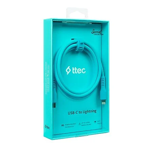 TTEC 2DK60NM USB-C- Lightning Hızlı Şarj Kablosu 120 cm Neon Mavi