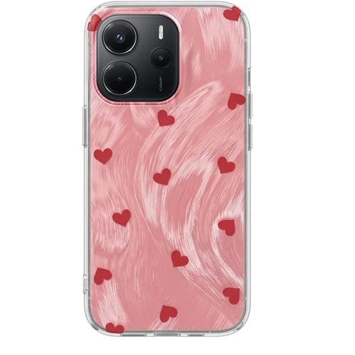 Xiaomi - Redmi Note 14 Zebana Pink Heart Silikon Kılıf