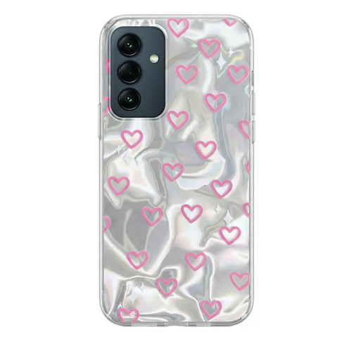 Samsung - Galaxy A16 Zebana Pink Heart Silikon Kılıf