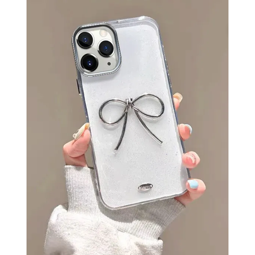 Apple - iPhone 16 Pro Zebana Bow Silikon Kılıf - Şeffaf