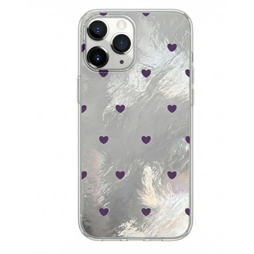 Apple - iPhone 16 Pro Max Zebana Pink Heart Silikon Kılıf