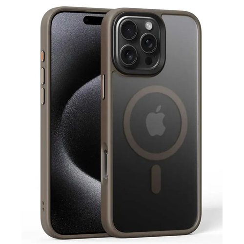 Apple - iPhone 16 Pro Max Zebana Fros Silikon Kılıf (Kablosuz Şarj Destekli) - Desert Titanyum