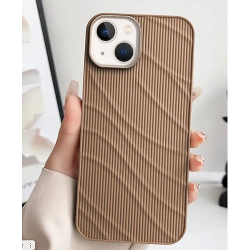 Apple - iPhone 14 Zebana Fine-Line Silikon Kılıf - Desert Titanyum