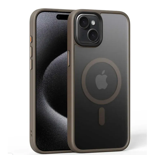 Apple - iPhone 14 Zebana Fros Silikon Kılıf (Kablosuz Şarj Destekli) - Desert Titanyum