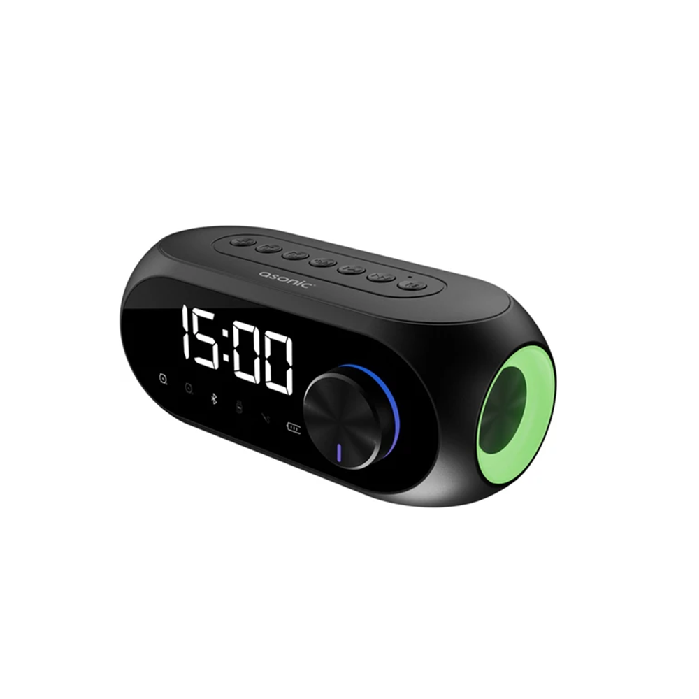 Asonic As-W6, Siyah, 5W, Usb, Aux, Bluetooth, Kablosuz, Taşınabilir, 1200MAH Batarya, Alarmlı Saat