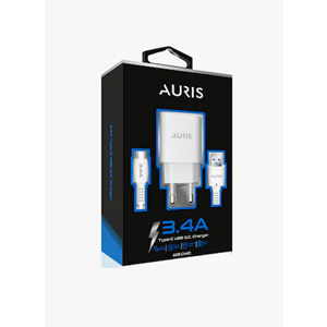 Auris ARS-CH40 3.4A Type C Kablolu Şarj Aleti Beyaz