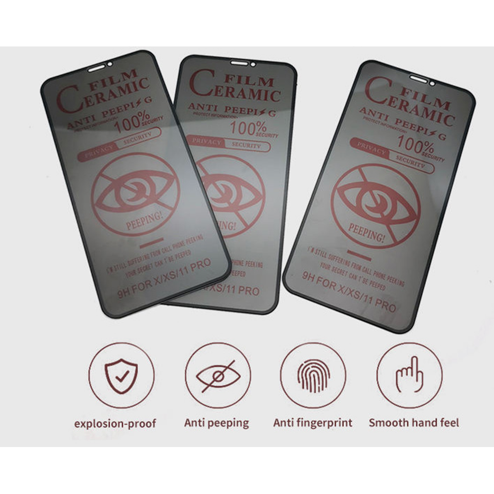 Cek-133 Privacy Ceramic Clear Siyah Iphone 12 PRO MAX Ekran Koruyucu